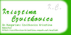 krisztina czvitkovics business card